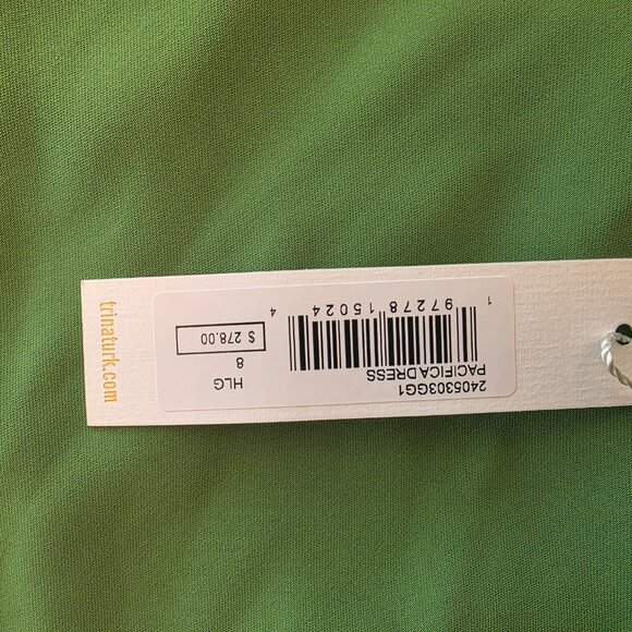 Trina Turk Pacifica Dress Size 8 Green Lace Up Sleeveless Shift MSRP $278 - Picture 5 of 8